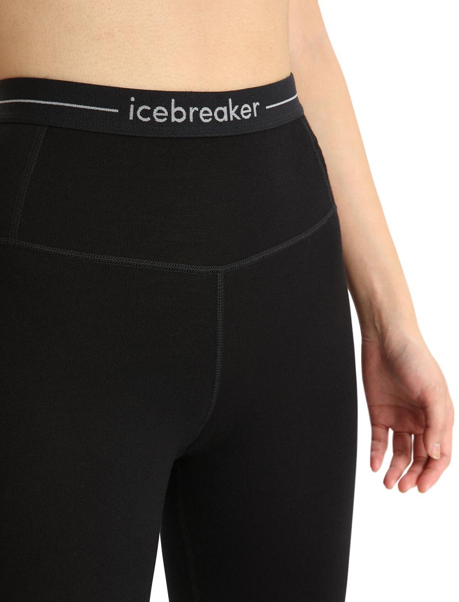 Black Women's Icebreaker Merino 260 Tech High Rise Leggings | USA 1533JPQJ